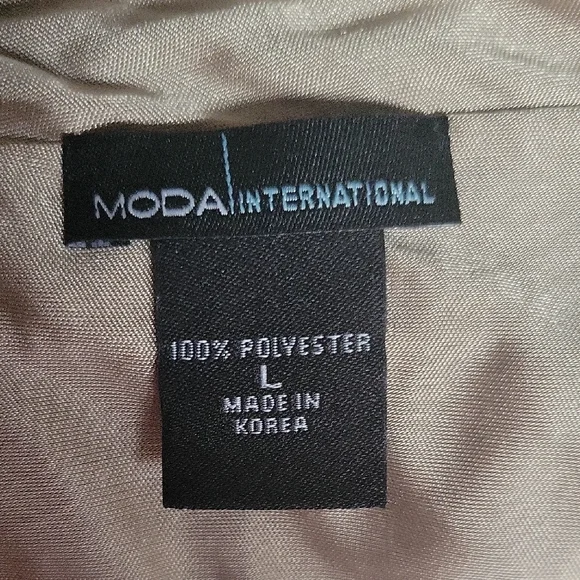 Moda International Taupe Gold Ruched Halter with Extra-Long Convertible Tie - Picture 4 of 5